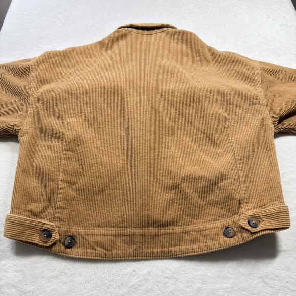 Forever 21 Corduroy Jacket Women Medium Tan Excellent Utility Cropped Shacket - Picture 5 of 8